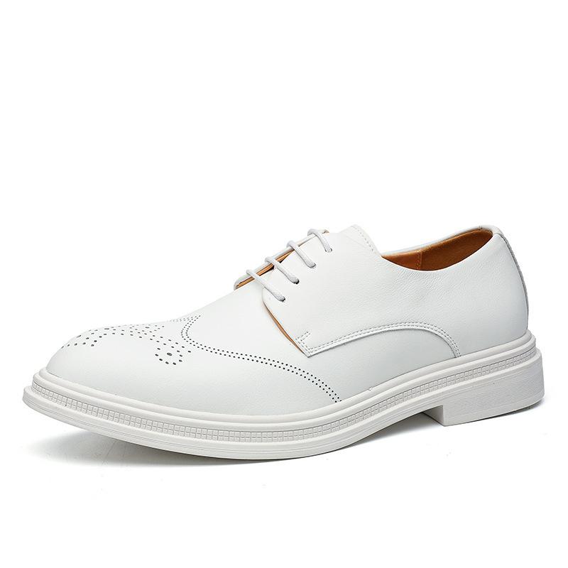 Brock flower men s shoes British dress business leather shoes white groom wedding shoes studio 38