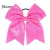Shiny Hair Bows for Girls Sequins Bows, Elastic Tie, Large Cheerleading Stage Costume Accessories Band Ponytail Holder, Glitter Scrunchies Women Teens
