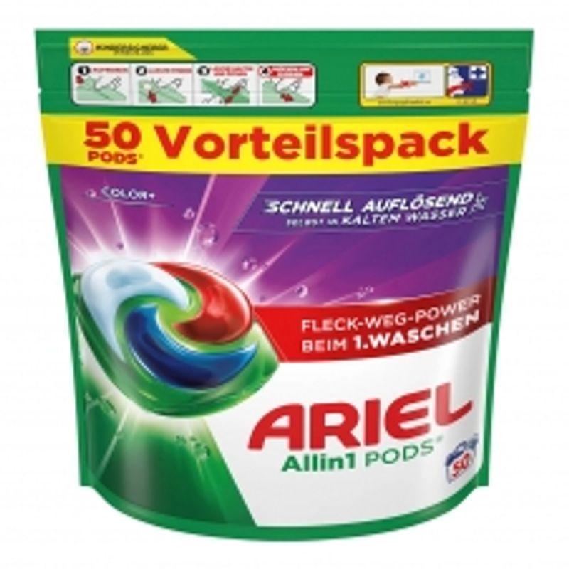 Ariel All-in-One Color Capsule Laundry Detergent, 50 Count