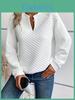 Minimalistischer Damen Kapuzenpullover Mit V-Ausschnitt Und Colorblock-Design Für Freizeitkleidung