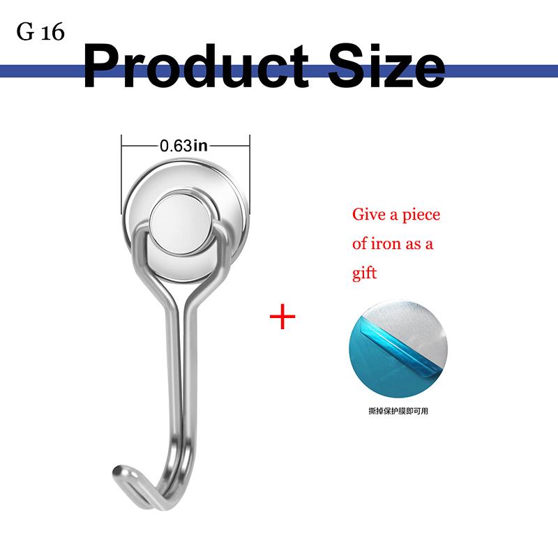 Strong Magnetic Hook Magnetic Hook Strong Neodymium Magnets Hooks for Home Refrigerator Kitchen Key Holder Black Multi-Purpose