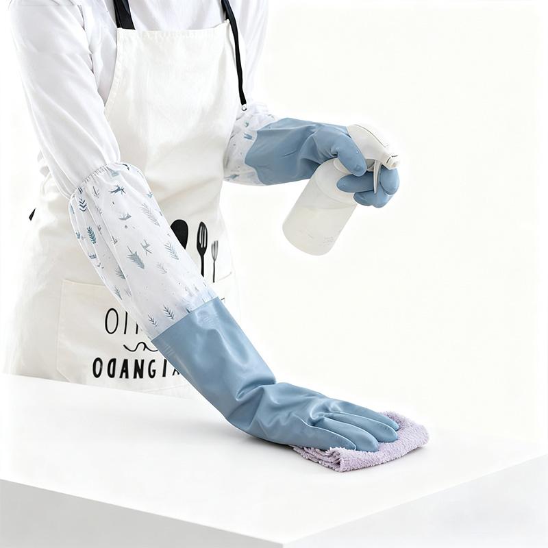 1 Pair Fleece Lined Rubber Gloves - Warm Waterproof Non-Slip for Dishwashing Cleaning Laundry Household Use United States