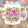 3D Embroidery Flower Embroidered Ceramic Coffee Mug Tea Cup Mom Mum Mother