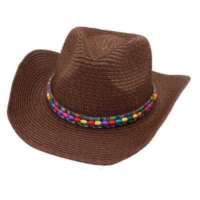 Colorful Beaded Beach Hat Ethnic Style Cowboy Straw Hat Panama Sun Protection Sun Hat Spring Summer Spanish Jazz Hat