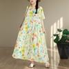 DIMANAF New 2026 Sundress Women Plus Size Summer Casual Print Floral Maxi Long Dress Cotton Loose Oversize Beach Holiday