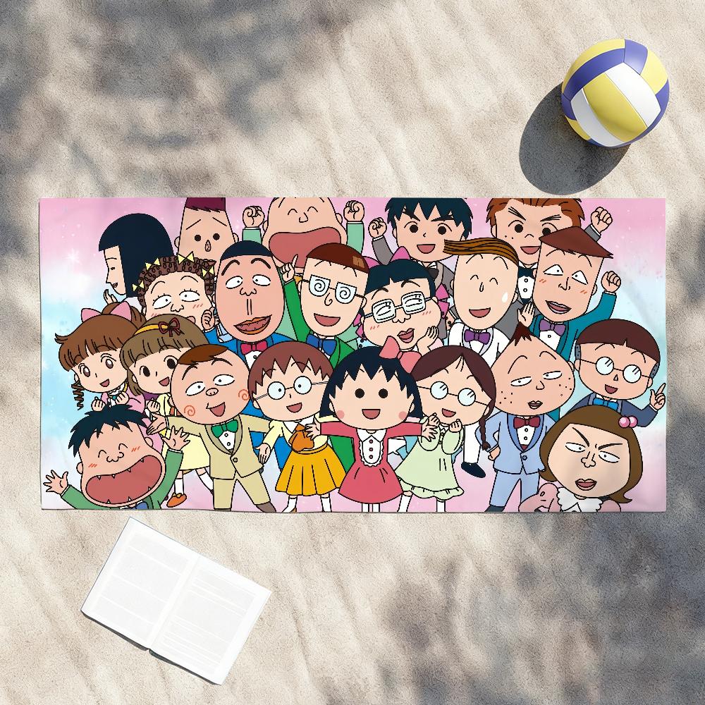 Cartoon C-Chibi Maruko-chan Cute Towel Shower Sauna Travel Spa Quick Dry Gym Accessories Soft Large Beach Towels