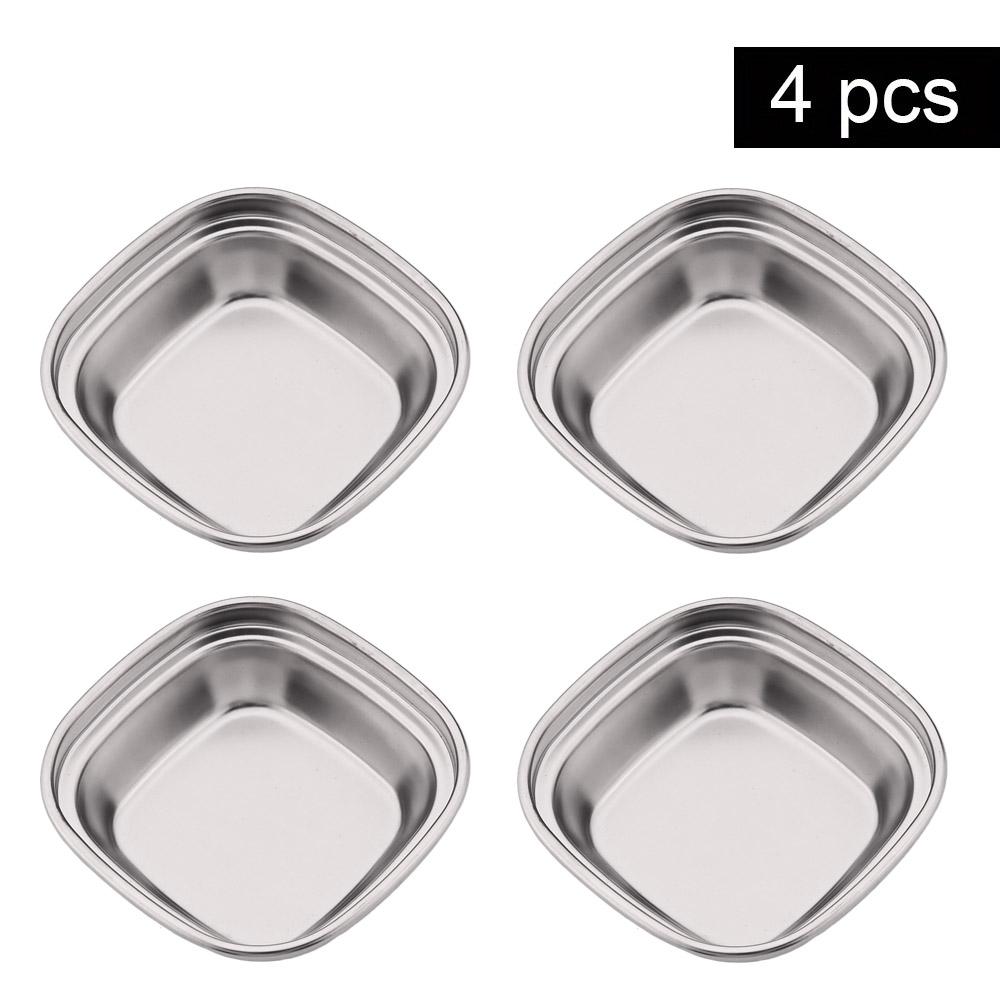 

4/10 шт. Золотая Разделенная Тарелка для Соусов из Нержавеющей Стали - Тарелка для BBQ Соуса для Макания Приправ Уксуса Специй Кетчупа Соли Сахара