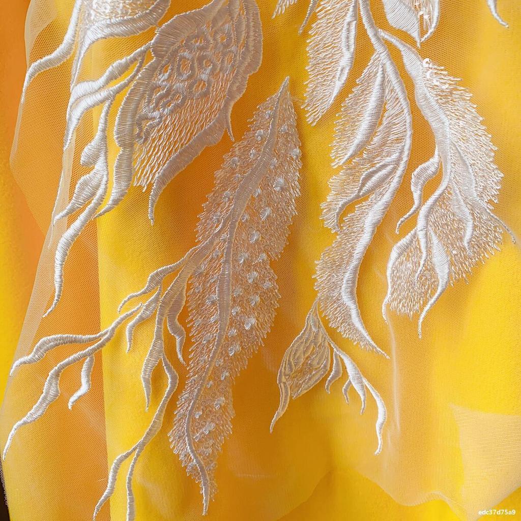 1Pc Gold Black White Quality Lace Fabrics Embroidery Patches Wedding Dress Decoration DIY Sewing Accessories