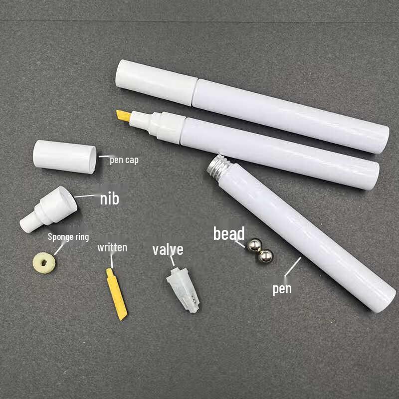 Empty Aluminum Refillable Marker Pen Tubes with Round Nibs, 20-Pack