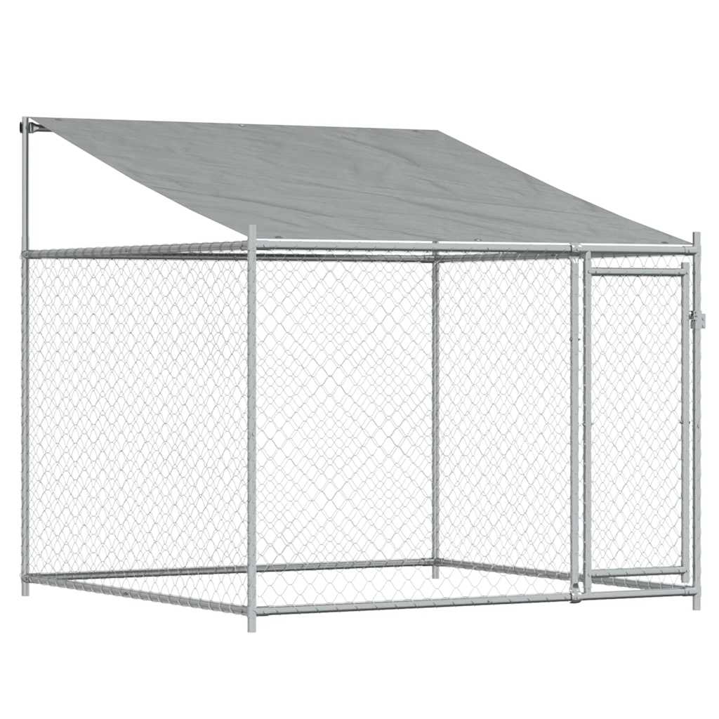 Vidaxl Gabbia per Cani, con Tetto e Porta, Grigia, 6x2x2 m, Acciaio