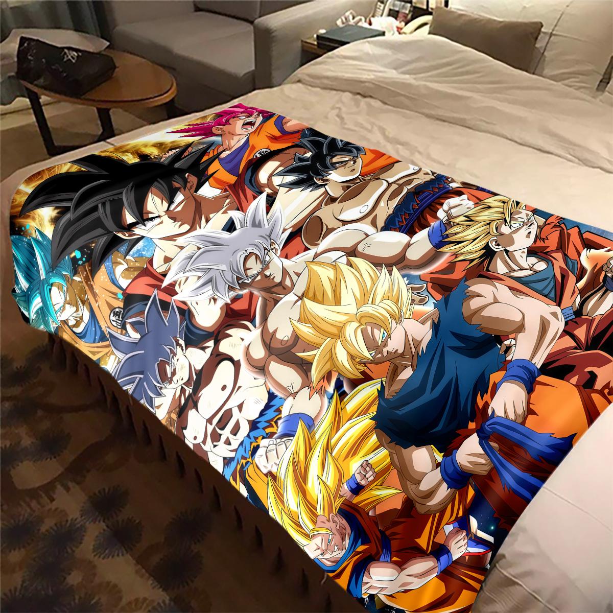 

1PC DRAGON BALL Print Flannel Blanket, High quality All Seasons, Home Decor, Warmth and Comfort, Perfect for Christmas Gifts 80cm x 120cm