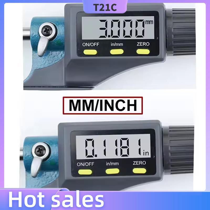T21C 0.001 мм Электронный микрометр наружный 0-25 мм Цифровой микрометр Измерительный инструмент с твердосплавным наконечником Штангенциркуль Микрометр