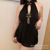 Erotic Underwear Large Size Sexy Hot Girl Deep V Seduction Backless Split Cheongsam