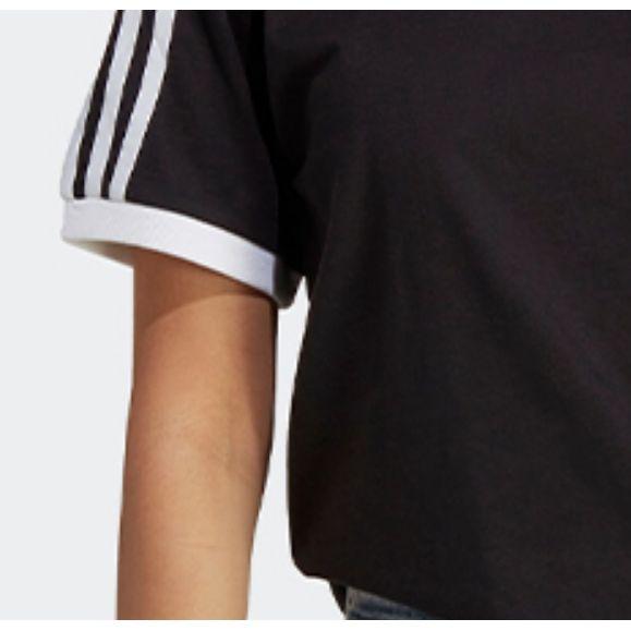 Adidas Originals Adicolor Classics Brand Logo Three Stripes Sports Casual Short Sleeve Round Neck T-Shirt Women Tops Black IB7407