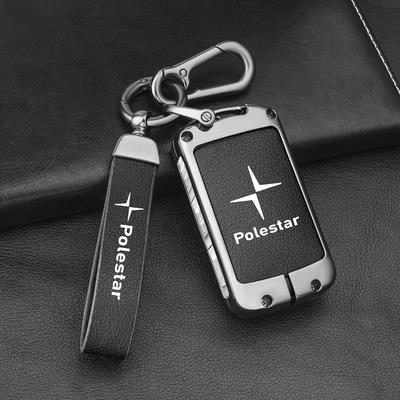 Auto Smart Fernbedienung Schlüsselhülle Vollleder Abdeckung Schutz Halter Schale Für Volvo Polestar 2 Polestar 3 2023 2024 Keyless Schlüsselanhänger