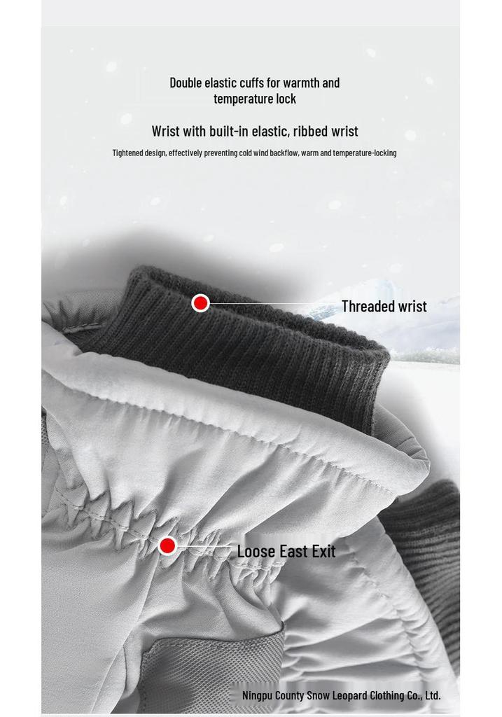Men's Winter Ski Gloves: Warm, Water-Repellent, Touchscreen-Compatible, Fleece-Lined for Outdoor Sports, Climbing, and Cycling