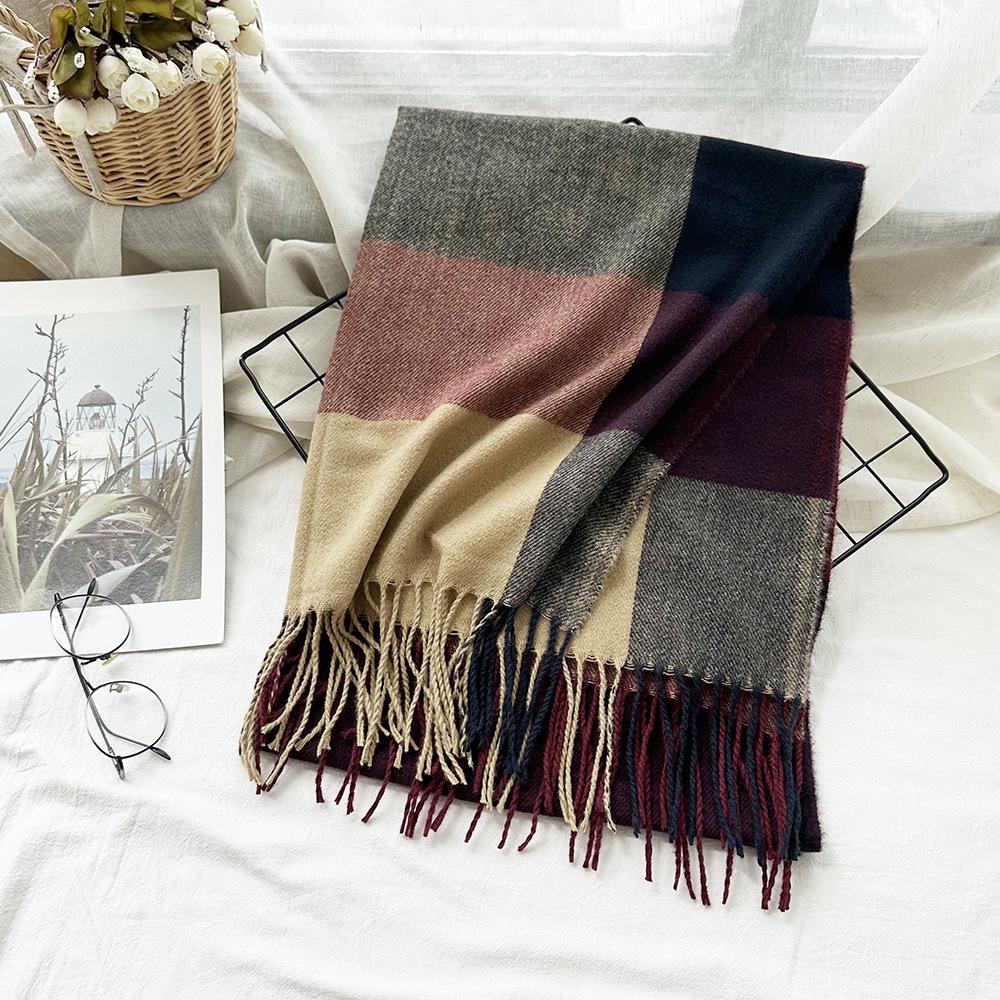 Imitationskaschmirschal Damenmode Herbst und Winter High-End-Feeling Karoschal Neuer Herrenschal Schal