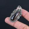 925 Sterling Silver Oval Iron Tiger Eye Stone Sister Anniversary Pendant Jewelry