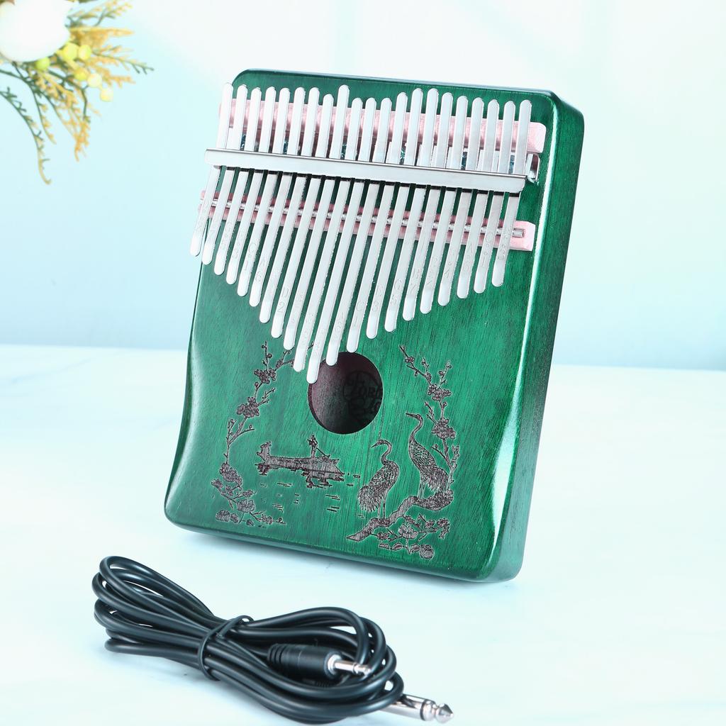 Thumb Piano Finger Electric Box Perform Style 21Tone Manual Tune 17keys Kalimba Can Be Connected To Audio Birthday Festival Gift