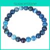 Ideal Gift 6mm Natural Gemstone Round Beads Stretchy Bracelets For Loved Ones