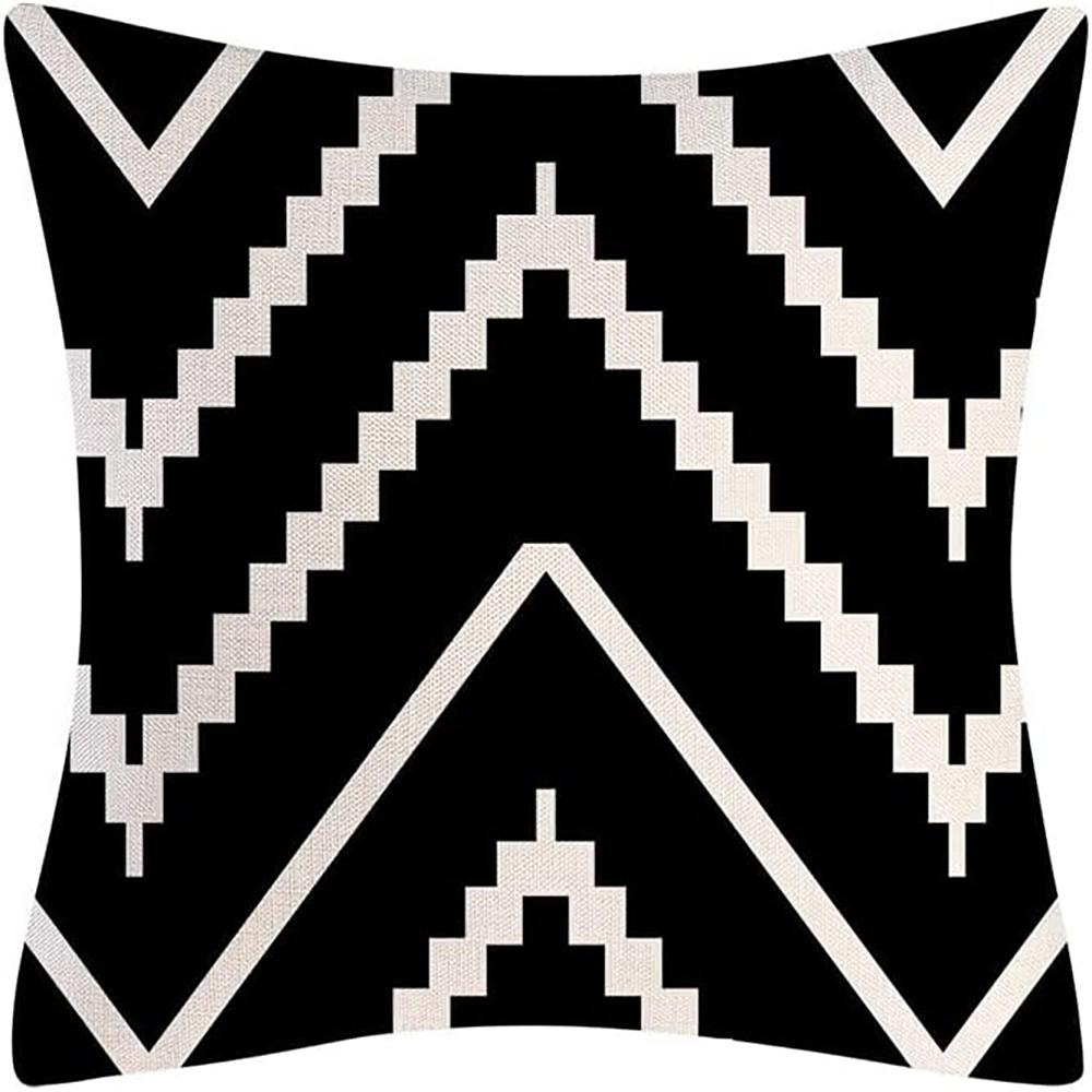 Navy Blue Geometric and Floral Pillowcases, Nautical - inspired EleganceLiving room sofa cushion cover,  bedroom room decoration