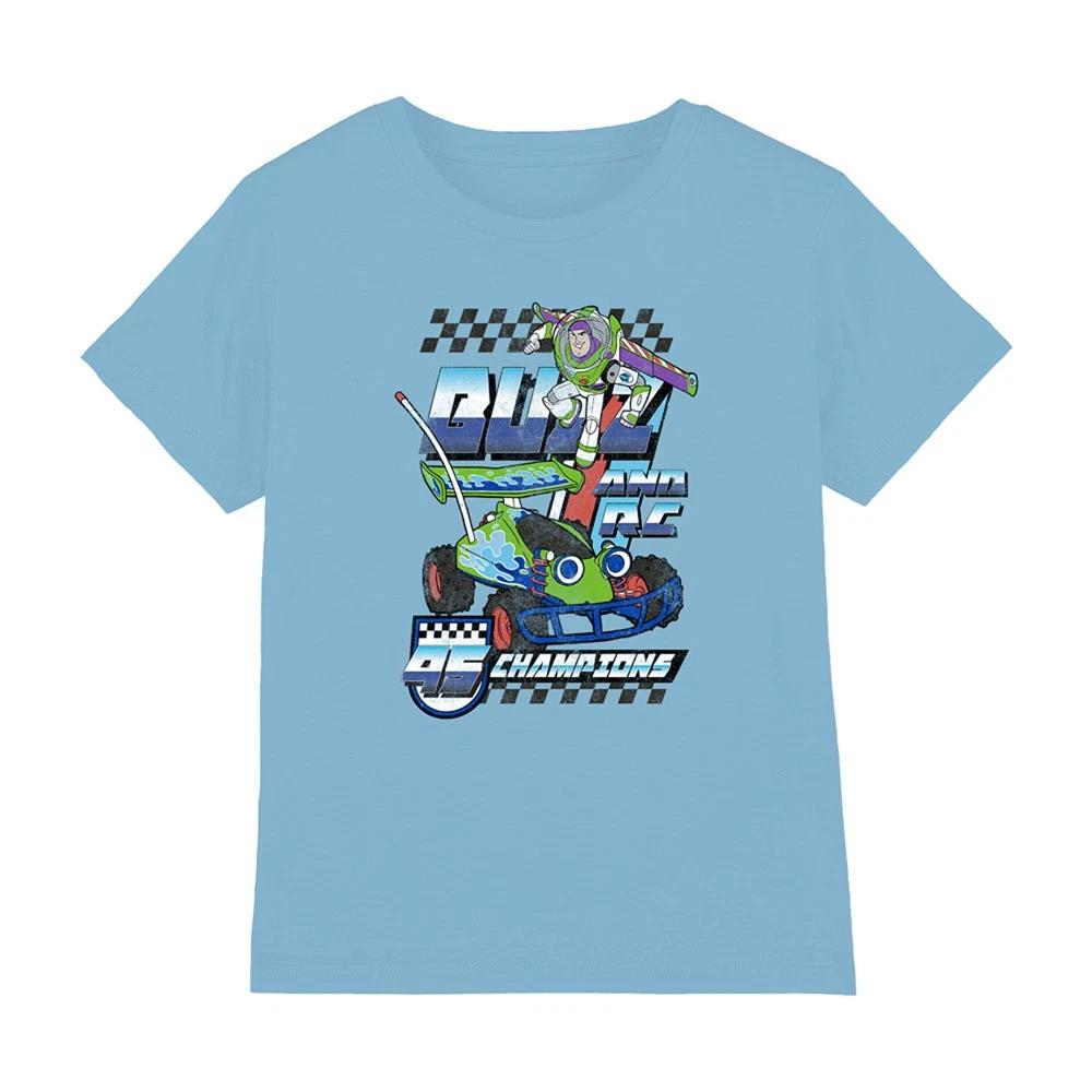 

Toy Story Buzz And Rc Racing Champions Boys 100% Cotton T-shirt Mens Tees Top 7-13 Years, Sky Blue 2XL