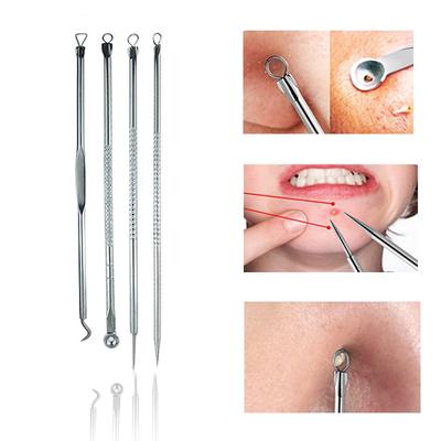 4ks/sada Pimples Removal Skin Cleaner Antibakteriální jehla na akné Pinzeta na obličej Péče o obličej Komedon Akné