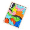 Wooden Animal Puzzles, Educational Sensory Learning Toy Animal Jigsaw Puzzles for Toddlers Boy