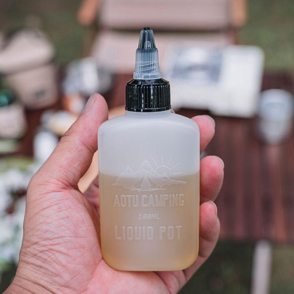 

4pcs Leak Proof Outdoor Oil Bottle 100ml Squeeze Sauce Bottles BBQ Oil Dispenser Picnic No Stickers