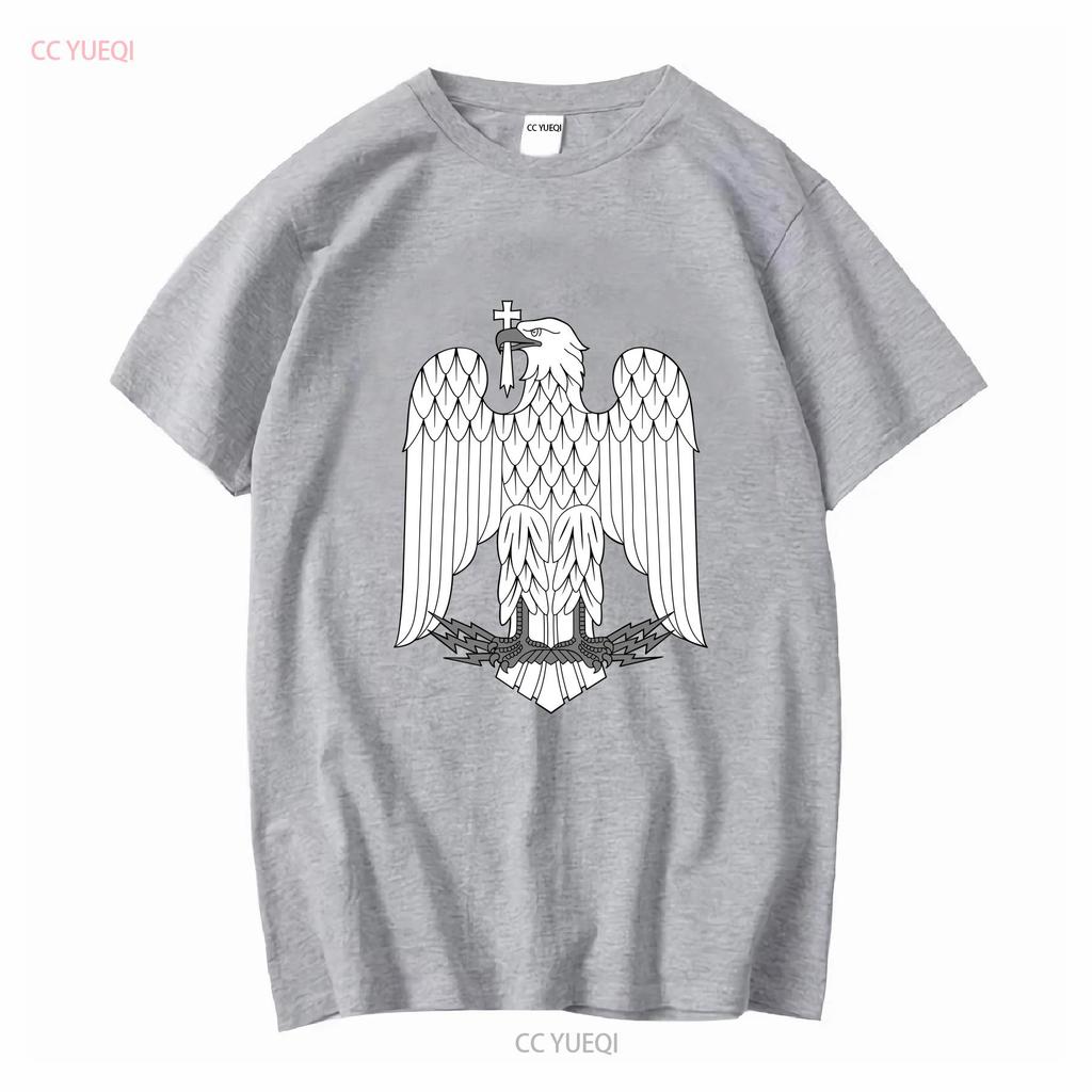T-shirt Armoiries de la Roumanie Aigle du Parlement roumain Toutes Tailles manches longues ou courtes vintage Lavé vêtements de designer Unisexe
