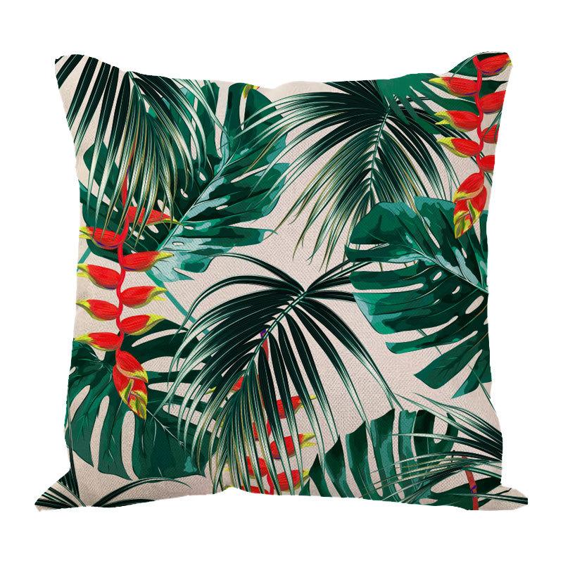 Linen Pillowcase Ins Tropical Plants Home Decoration Supplies Nordic Green Plants Design Sand Cushion Cover