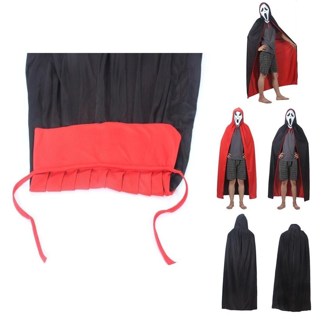 Devilish Halloween Vampire Hooded Cape For Adult And Kids Cosplay Costume