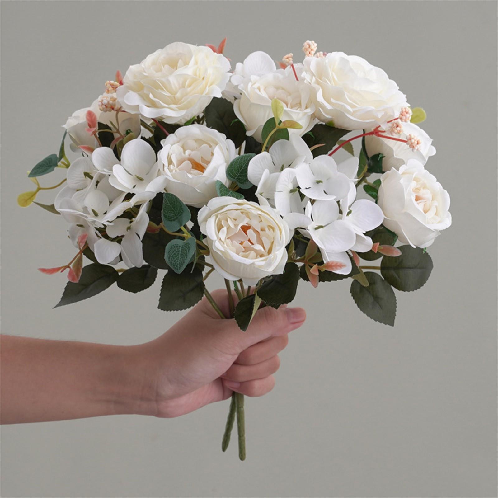 

Роза Искусственный Цветок Креативный Букет Натуральное Украшение Обеденный Стол Журнальный Столик Цветочное Украшение One Size белый