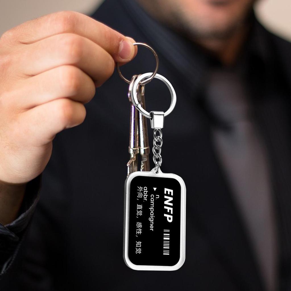 Keychain with Personality Words Pendant Bag Charms Key Chain Metal Rings Keyfob Hanging