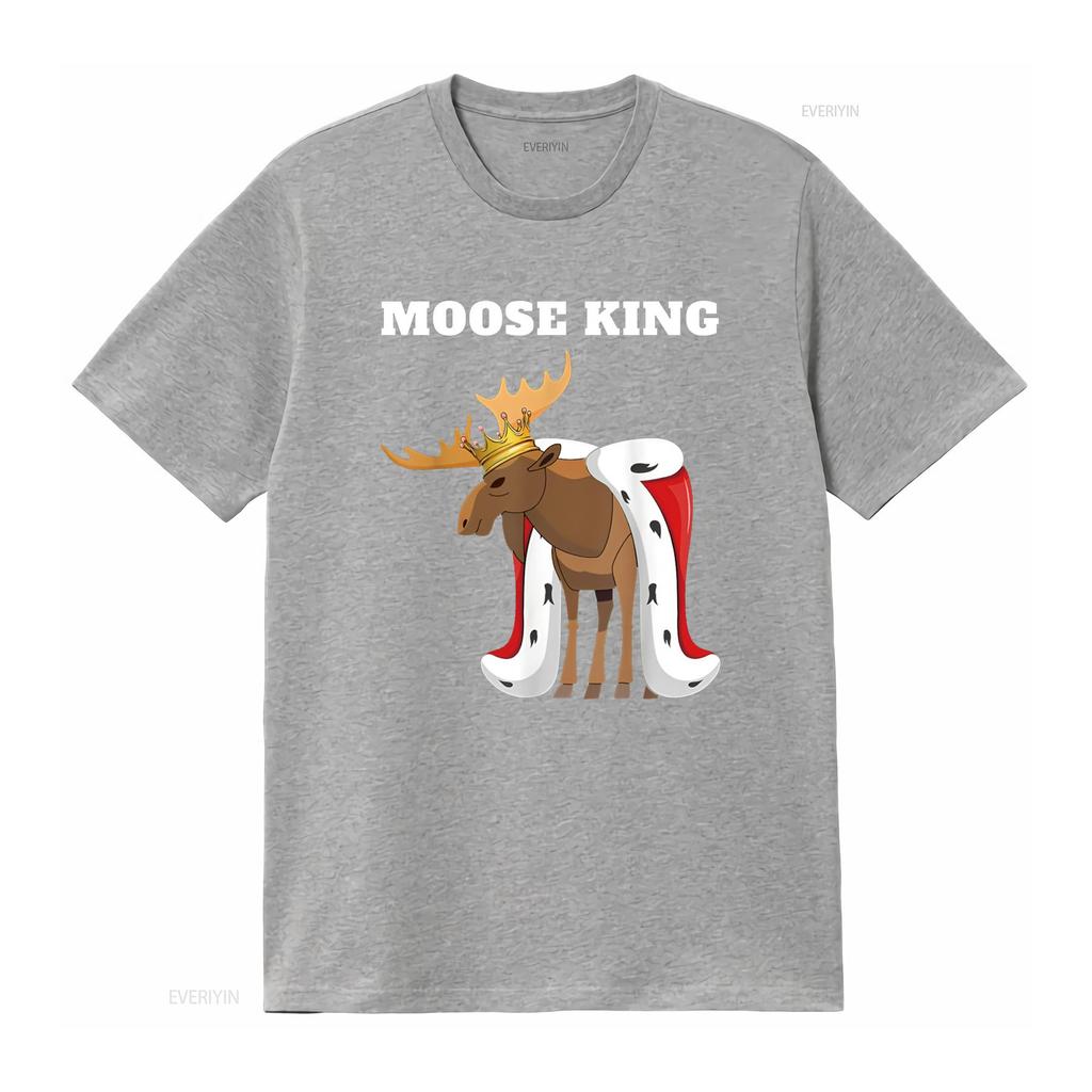 Moose King Unisexs T Shirt Boys Vintage Washed Streetwear Versatile Fashion Unisex Soft Slightly Designer Clothes Comfortable