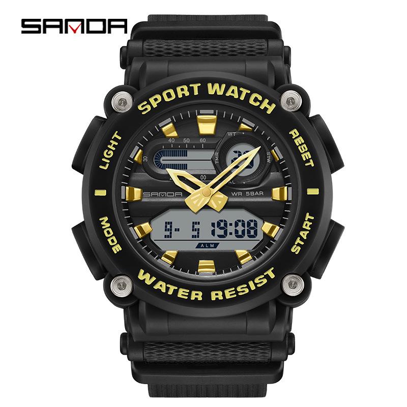 Sanda Youth Luminous Waterproof Sports Watch – Trendy Korean Style Multifunctional Men s Electronic Wristwatch