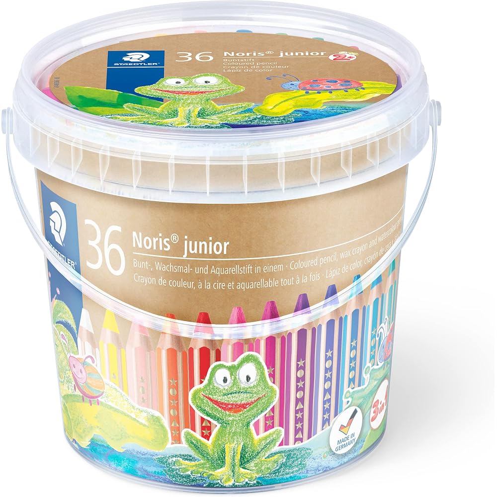 Staedtler Colored Pencils, 18 Colors x 2, Watercolor Pencils, Norris Junior, in a Bucket, 140C 36