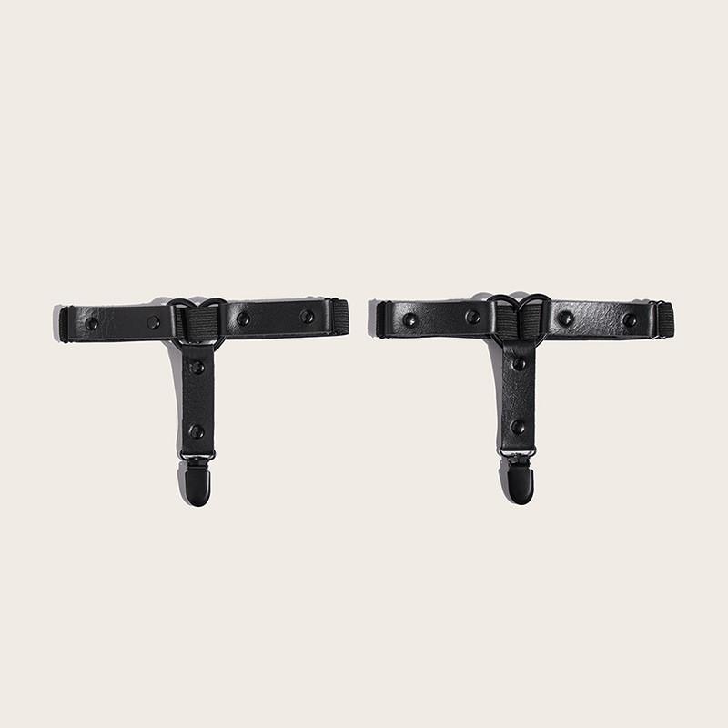 

Black Heart Sock Clips With Adjustable Tightening For Punk Style Cosplay Accessory S