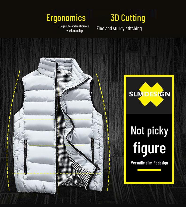 Herren Übergröße Verdickte Baumwollweste Jacke - Herbst/Winter Ärmellos Lässige Kleidung