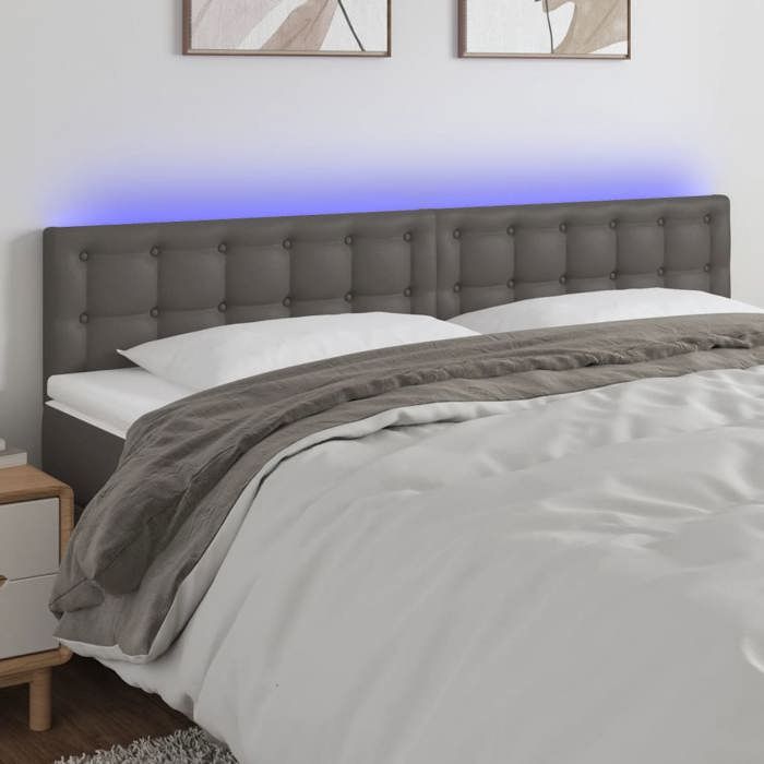 Tête de lit - MAISON EXCLUSIVE - 160 x 5 x 78/88 cm - Similicuir - LED intégrée multicolore - Hauteur réglable