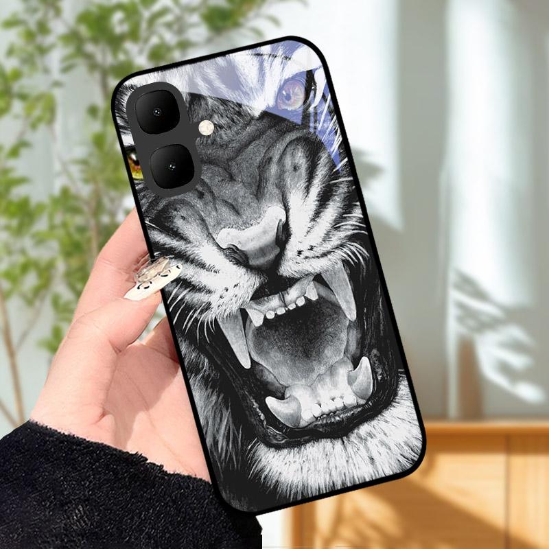 For Infinix Smart 10 X6725 Case Tempered Glass Shockproof Back Cover Phone Cases For Tecno Pop 10 Camera Protective Shell Fundas