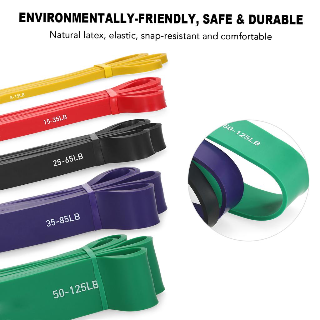 Pull Up Assist Bands Collection Resistance Loop Bands Powerlifting Workout Exercise Stretch Bands with Carry Carryall