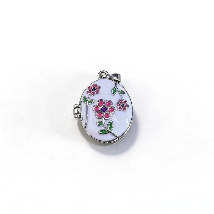 European & American Open-Face Pocket Watch Heart Pendant with 18K Gold Color Retention & Colorful Dripping Oil Painting Design