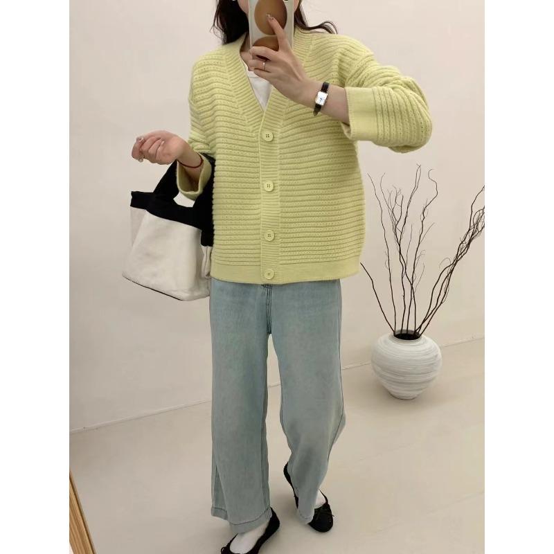 The New Gentle Wind Soft Waxy Knitted Cardigan Women's Versatile Loose Lazy Wind Temperament Sweater Jacket