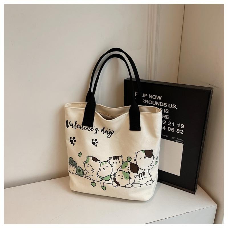

Large capacity canvas bag, women s new fashion tote bag, student commuting shoulder tote bag чорний