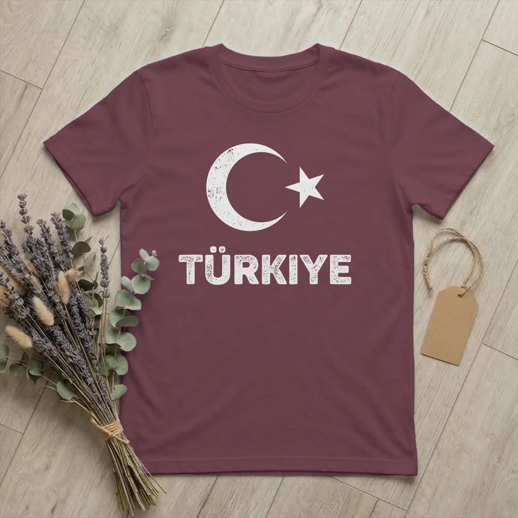 Flag of Turkey Souvenir T Shirt for Unisex 100 Cotton Crazy TShirt Round Neck Turkish Patriot Tee Shirt Short Sleeve Tops Graphic