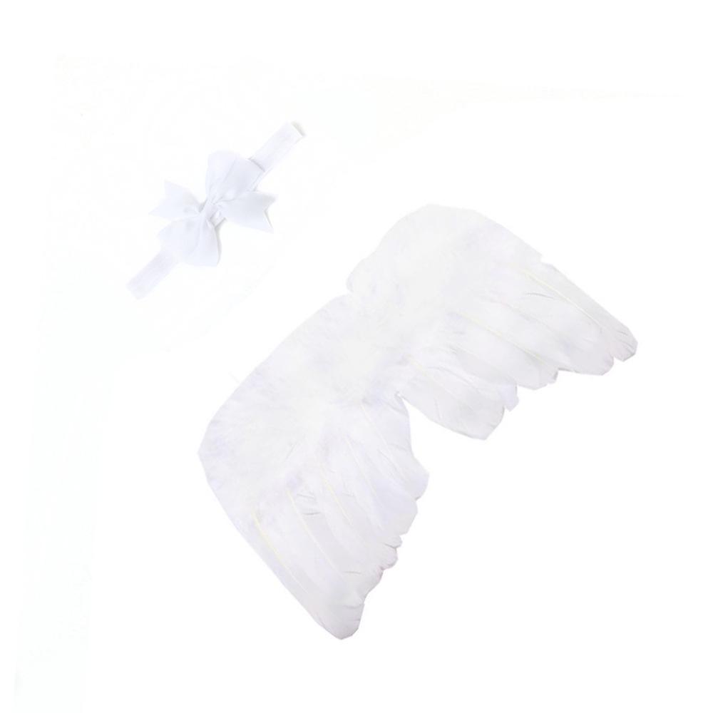 Angel Wings & Bow Headband Set for Baby Photography