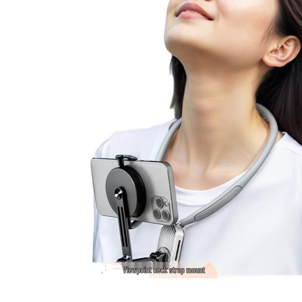 Magnetic Phone Neck Holder for Live Streaming: Shockproof, Anti-shake, Chest Mount for Cycling, First-Person View Shooting