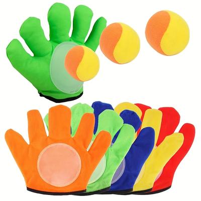 Saugnapf Klebriger Ball Handschuhe mit Weichem Ball Outdoor Wurf Fang Ball Sport Strand Party Spiel Requisite Geburtstagsgeschenk Sommer Seestrand JXB