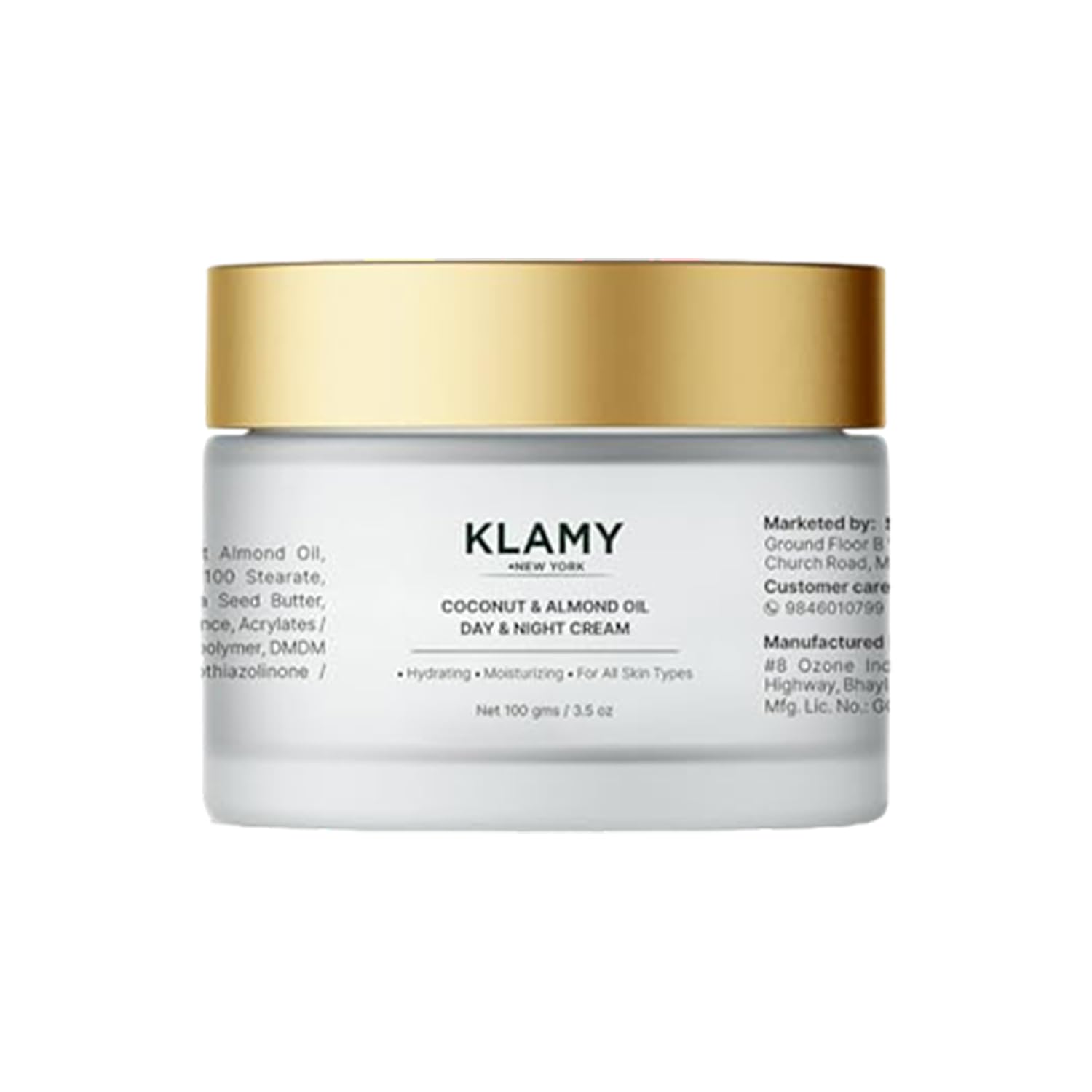 Klamy’s Coconut & Almond Oil Day and Night Cream | With Sweet Almond Oil, Coconut Fruit Powder, Cocoa seed Butter, Coconut oil, Vitamin B5 | Deep H